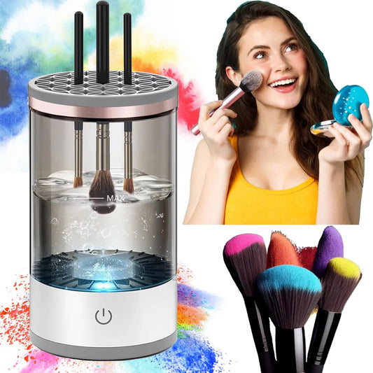 "Electric Makeup Brush Cleaner - Effortless Cleaning for All Sizes, Perfect Gift for Women"